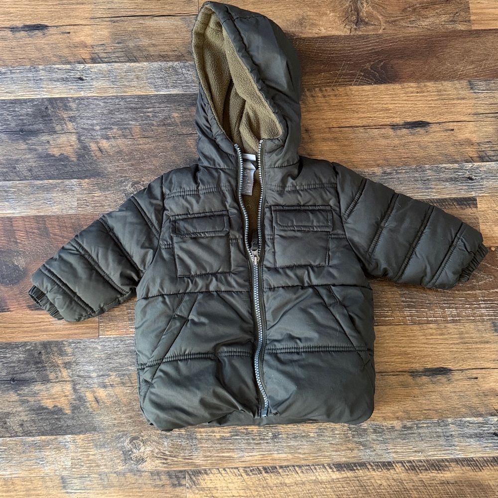 Tahari Olive Green Winter Jacket Puffer